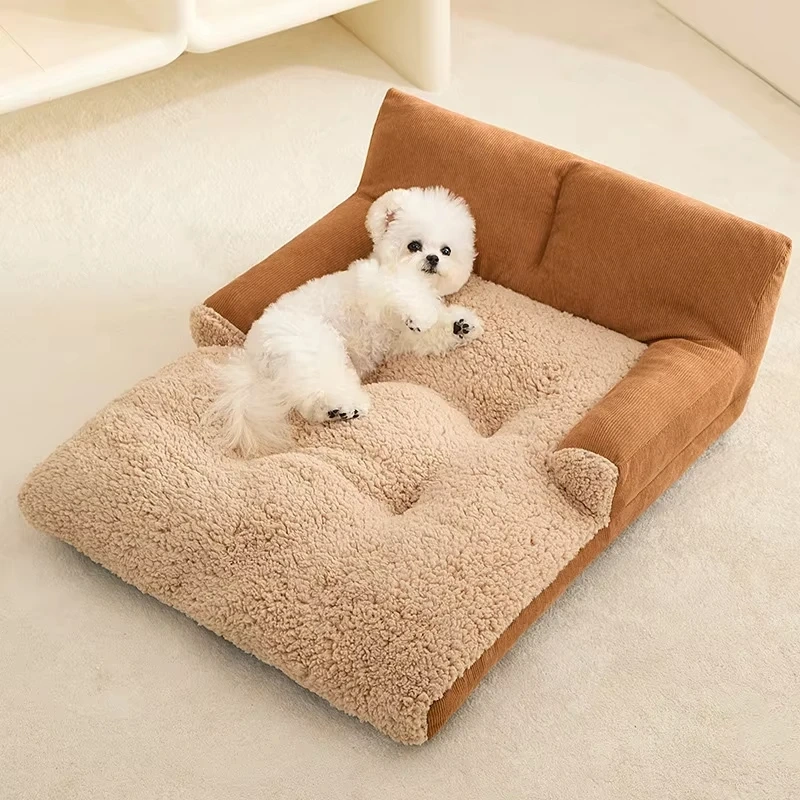 New kennel Winter warm Teddy small dog sleeping dog bed Sofa pet cat pad Neck care pet products