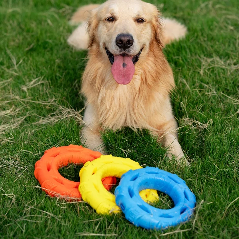 Rubber Dog Toys for Dog Chewing Bite Resistant Squeaky Training Playing Toy Interactive Dog Toys for Large Dogs Teeth Cleaning