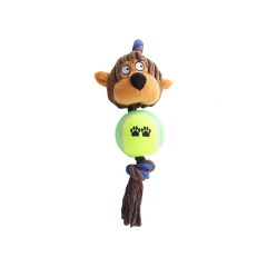 Dog Toy Corduroy Tennis Ball Cotton Rope Dog Teething Interactive Pet Dog Toy