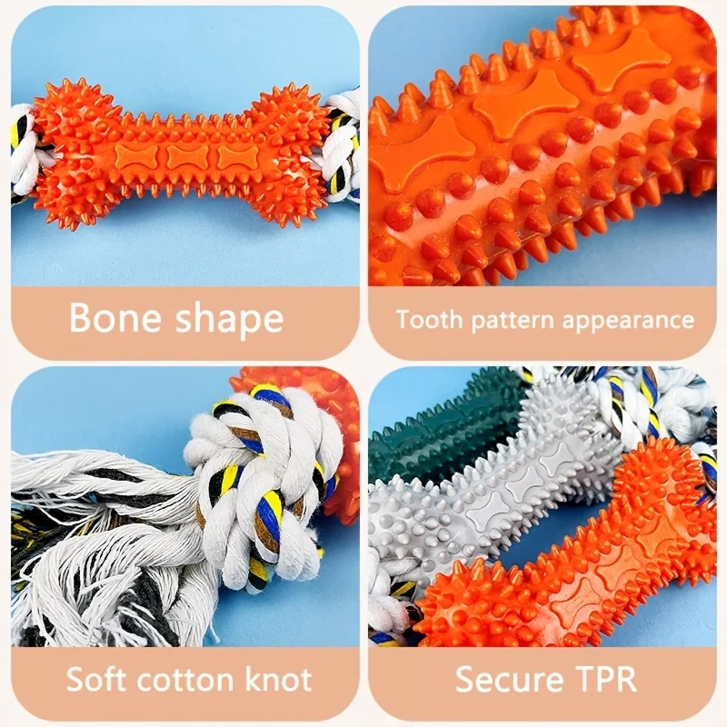 Dog teething toys, chewing toys, entertainment and boredom interactive toys, knot toys, teeth cleaning and chewing toys