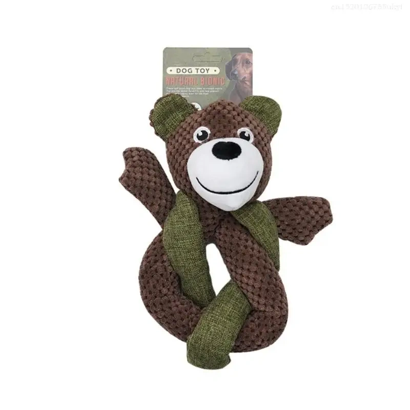 Cartoon Bear for Dogs Tossing Molar Improving Pet Digestion Molar Chew Toy F1FB