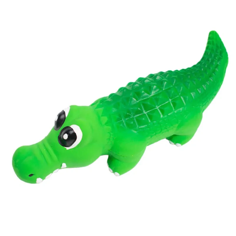 Dog Squeaky Chew Toys Rubber Crocodile Indestructible for Small Large Dogs Puppy Interactive Squeak Durable Toy Pet Accessories