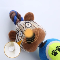 Dog Toy Corduroy Tennis Ball Cotton Rope Dog Teething Interactive Pet Dog Toy