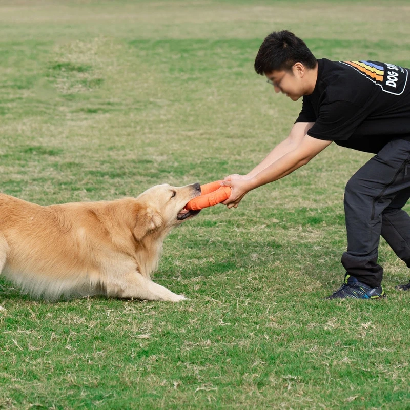 Rubber Dog Toys for Dog Chewing Bite Resistant Squeaky Training Playing Toy Interactive Dog Toys for Large Dogs Teeth Cleaning