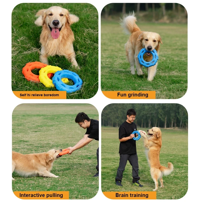 Rubber Dog Toys for Dog Chewing Bite Resistant Squeaky Training Playing Toy Interactive Dog Toys for Large Dogs Teeth Cleaning