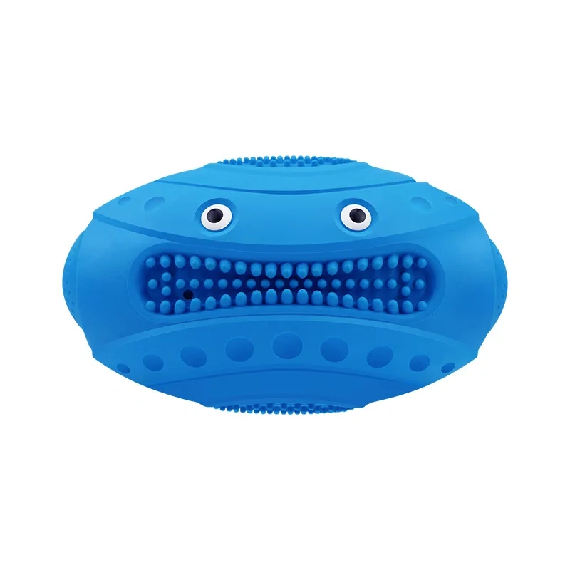 Sounding Rugby Pet Toy Natural Rubber Teething Toy Bite-resistant Tooth-cleaning Chewing Dog Toy