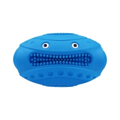 Sounding Rugby Pet Toy Natural Rubber Teething Toy Bite-resistant Tooth-cleaning Chewing Dog Toy