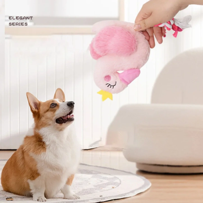 Pet Dog Plush Toy Swan Sound Toys For Small Medium Large Dogs Anti Bite Interactive Dog Teeth Cleaning Chew Toy Pet Supplies
