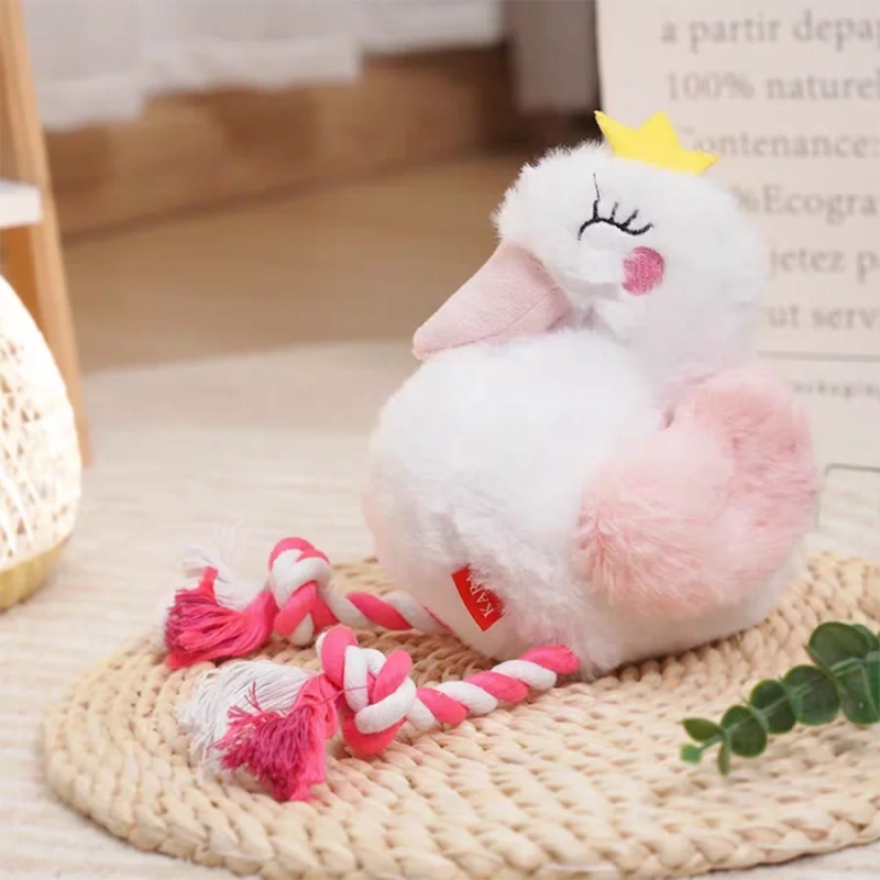 Pet Dog Plush Toy Swan Sound Toys For Small Medium Large Dogs Anti Bite Interactive Dog Teeth Cleaning Chew Toy Pet Supplies
