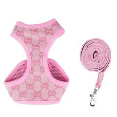 Designer Pet Cat Dog Harness Lead Set Leash Reversible Luxury Dog Vest Harness For Small Dogs Chihuahua Pug Chest Strap Puppy