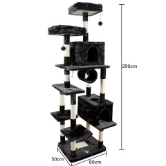 Cat Tree House, One-piece Wooden with Pillow, Soft and Comfortable Cat Climbing Frame, Pet Cat Scratching Post Toy
