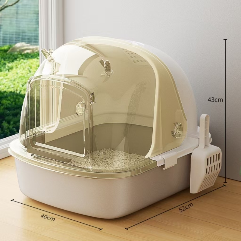 Warming Cat Litter Box Oversized Enclosed Cat Toilet Cat Poop Box Drawer Style Flip Cover Splash Proof And Odor Proof Supply