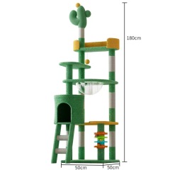 Cat Tree House, One-piece Wooden with Pillow, Soft and Comfortable Cat Climbing Frame, Pet Cat Scratching Post Toy