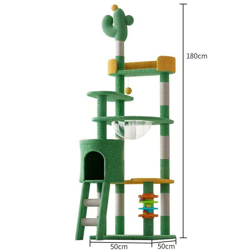 Cat Tree House, One-piece Wooden with Pillow, Soft and Comfortable Cat Climbing Frame, Pet Cat Scratching Post Toy