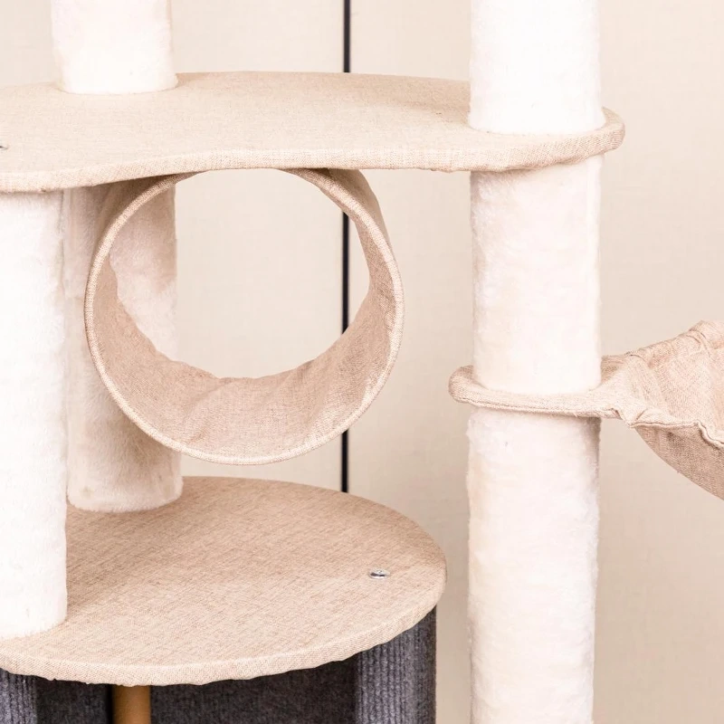 Large cat climbing frame cotton hemp fresh material factory direct sales of luxury cat nest sisal pillar cat platform