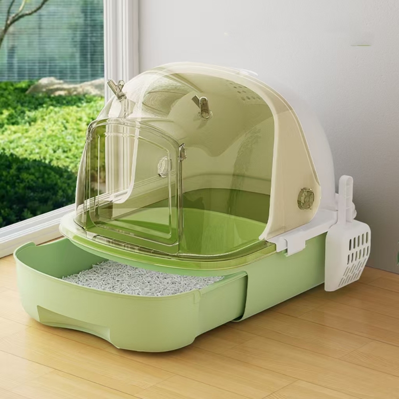 Warming Cat Litter Box Oversized Enclosed Cat Toilet Cat Poop Box Drawer Style Flip Cover Splash Proof And Odor Proof Supply