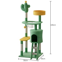 Cat Tree House, One-piece Wooden with Pillow, Soft and Comfortable Cat Climbing Frame, Pet Cat Scratching Post Toy