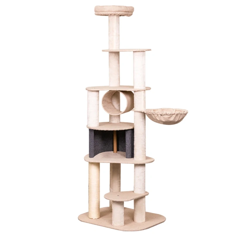 Large cat climbing frame cotton hemp fresh material factory direct sales of luxury cat nest sisal pillar cat platform