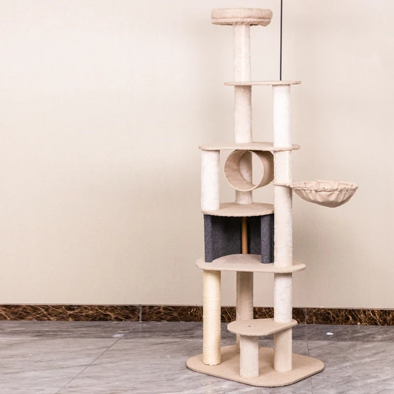 Large cat climbing frame cotton hemp fresh material factory direct sales of luxury cat nest sisal pillar cat platform