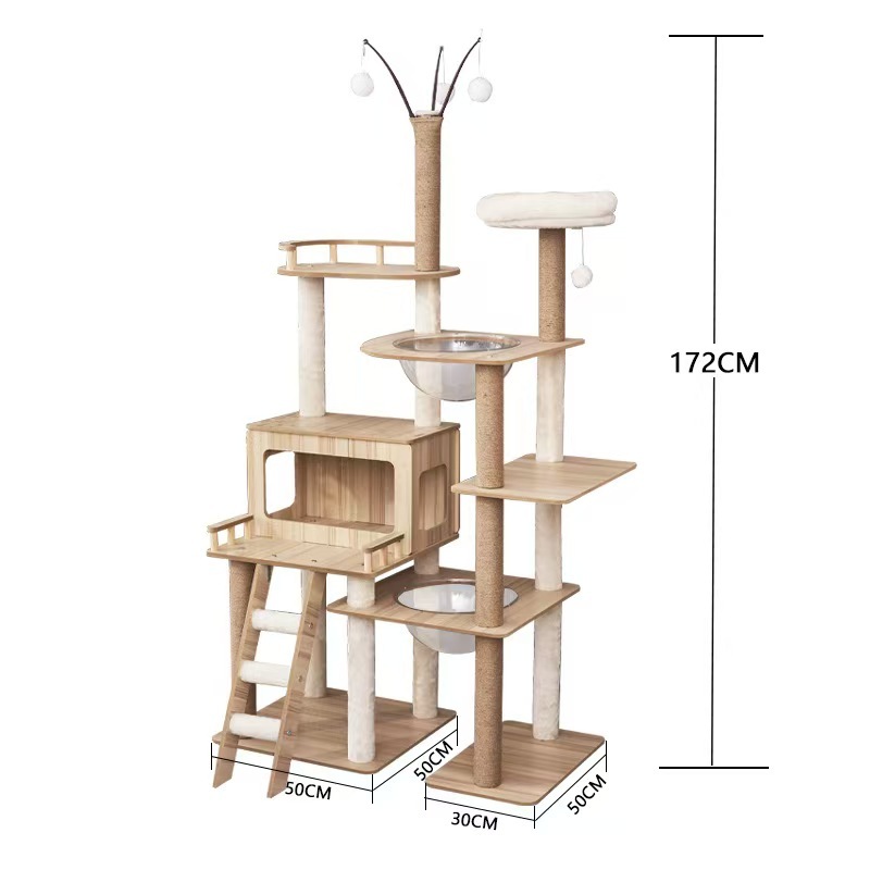 Cat Tree Sisal Rope Cat Tower Cat Scrapers Scratching Post for Cats Toys,Grinding Paws Multi-Level Cat Climbing Frame