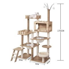 Cat Tree Sisal Rope Cat Tower Cat Scrapers Scratching Post for Cats Toys,Grinding Paws Multi-Level Cat Climbing Frame