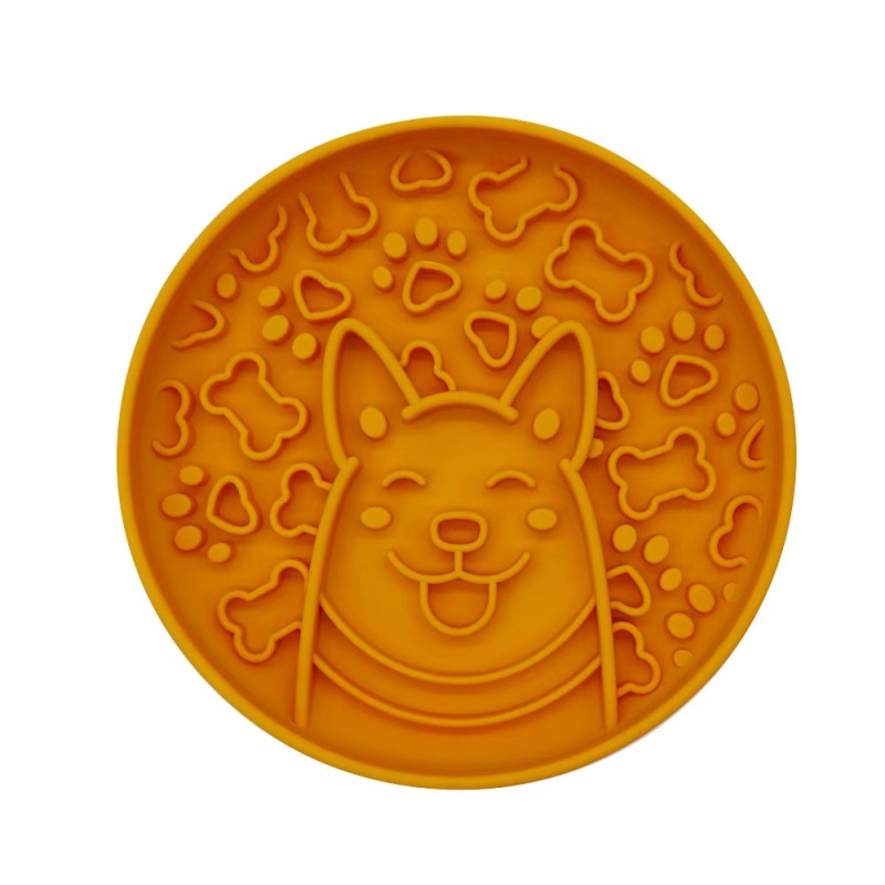 New pet slow food cat and dog bowl with suction cup silicone dog bowl