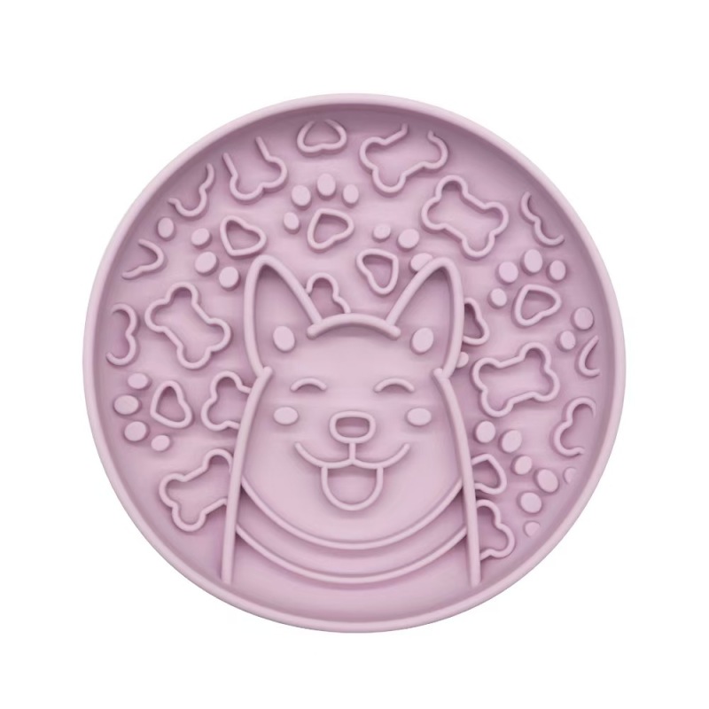 New pet slow food cat and dog bowl with suction cup silicone dog bowl