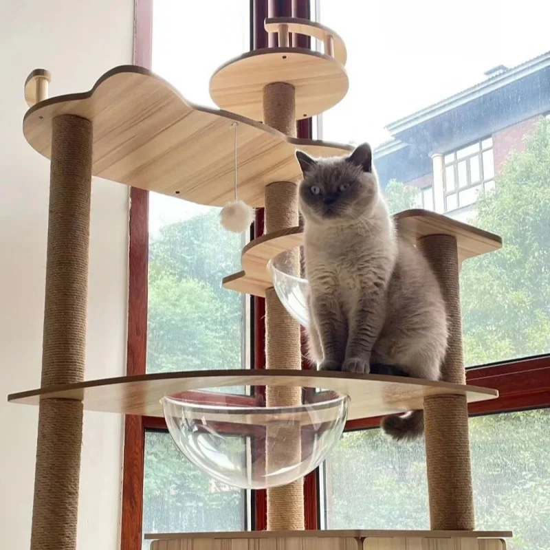 JIABINFU Cat Tree Sisal Rope Cat Tower Cat Scrapers Scratching Post for Cats Toys,Grinding Paws Multi-Level Cat Climbing Frame