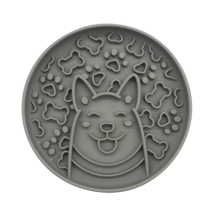 New pet slow food cat and dog bowl with suction cup silicone dog bowl
