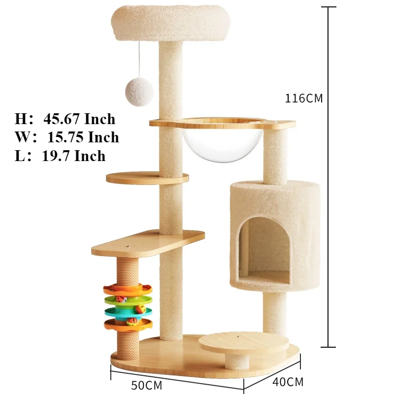 JIABINFU Cat Tree Sisal Rope Cat Tower Cat Scrapers Scratching Post for Cats Toys,Grinding Paws Multi-Level Cat Climbing Frame