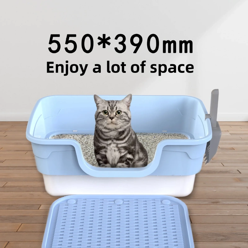 Cat litter box oversized splash-proof semi-closed open cat toilet extra large kitten litter box cat supplies