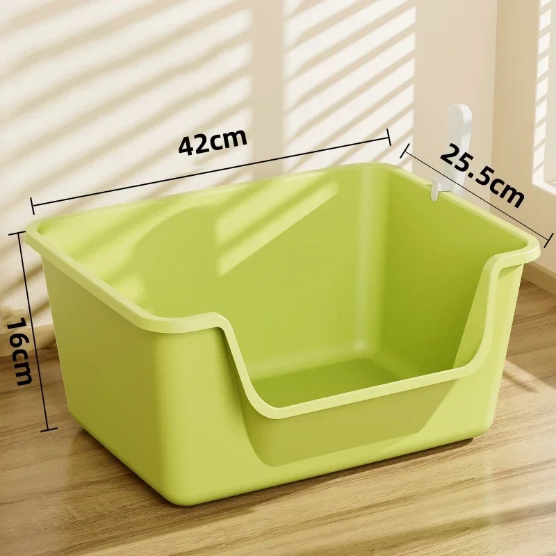 Cats Litter Box Large Capacity Semi-closed Anti-Splash Cats Toilet Bedpan Plastic Big Mac Oversized Cat Tray Bedpan Pet Supplies