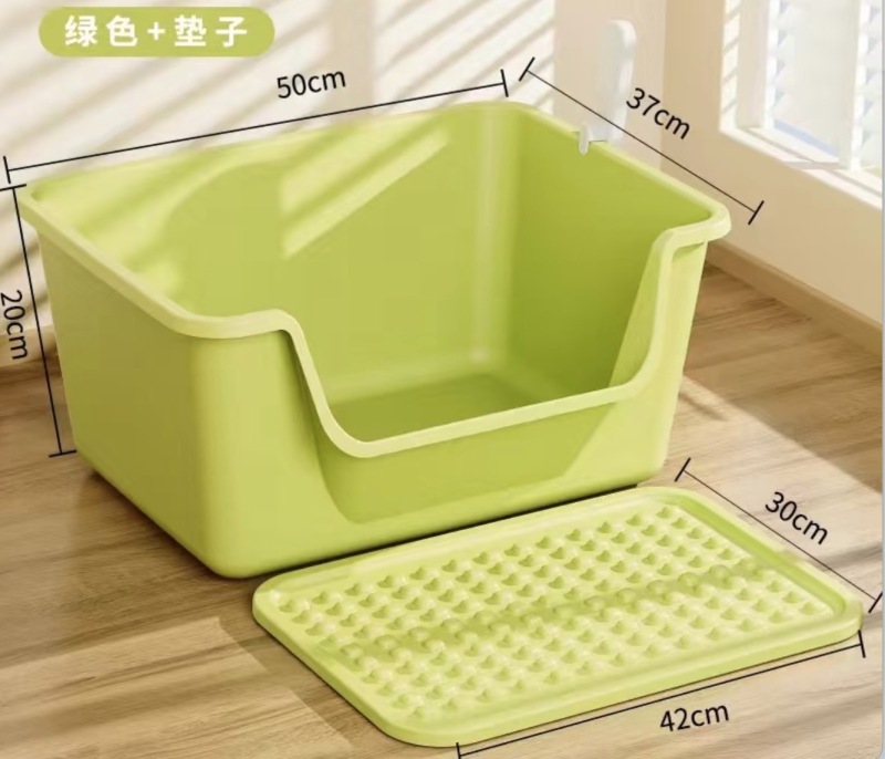 Cats Litter Box Large Capacity Semi-closed Anti-Splash Cats Toilet Bedpan Plastic Big Mac Oversized Cat Tray Bedpan Pet Supplies