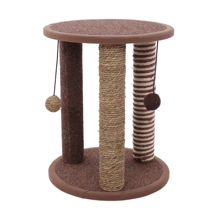 Brown non-stick wool sisal wholesale cat tree cute cardboard scratcher cat tree furniture
