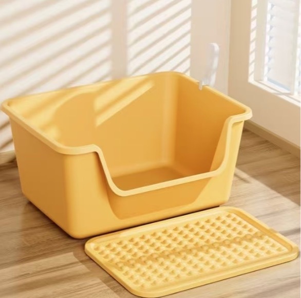 Cats Litter Box Large Capacity Semi-closed Anti-Splash Cats Toilet Bedpan Plastic Big Mac Oversized Cat Tray Bedpan Pet Supplies