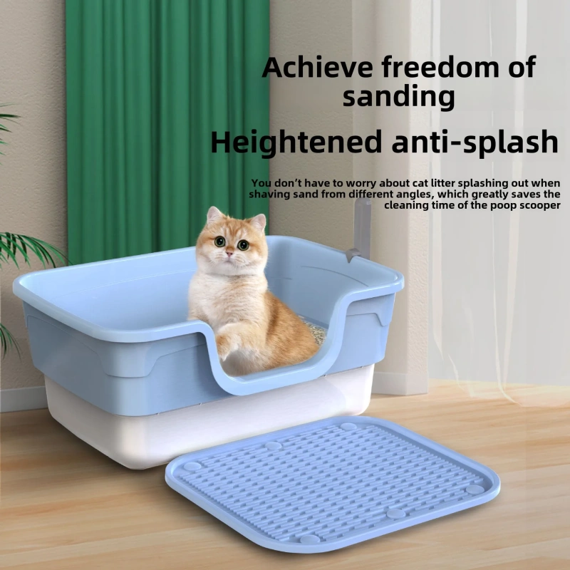 Cat litter box oversized splash-proof semi-closed open cat toilet extra large kitten litter box cat supplies