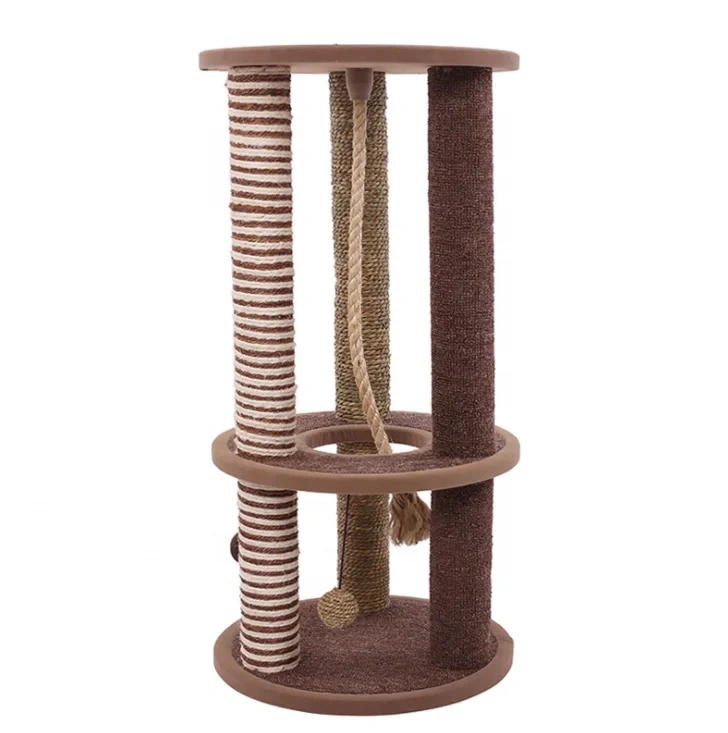 Brown non-stick wool sisal wholesale cat tree cute cardboard scratcher cat tree furniture