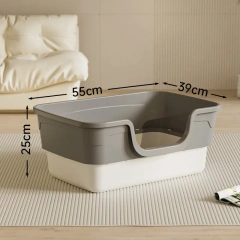 Cat litter box oversized splash-proof semi-closed open cat toilet extra large kitten litter box cat supplies