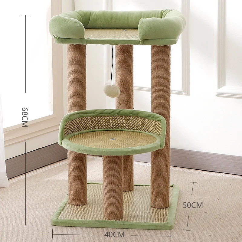 Sisal cat climbing frame cat scratching post four seasons universal villa jumping small apartment integrated multi-layer