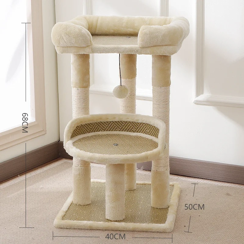 Sisal cat climbing frame cat scratching post four seasons universal villa jumping small apartment integrated multi-layer