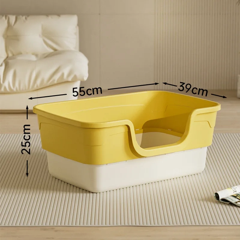 Cat litter box oversized splash-proof semi-closed open cat toilet extra large kitten litter box cat supplies