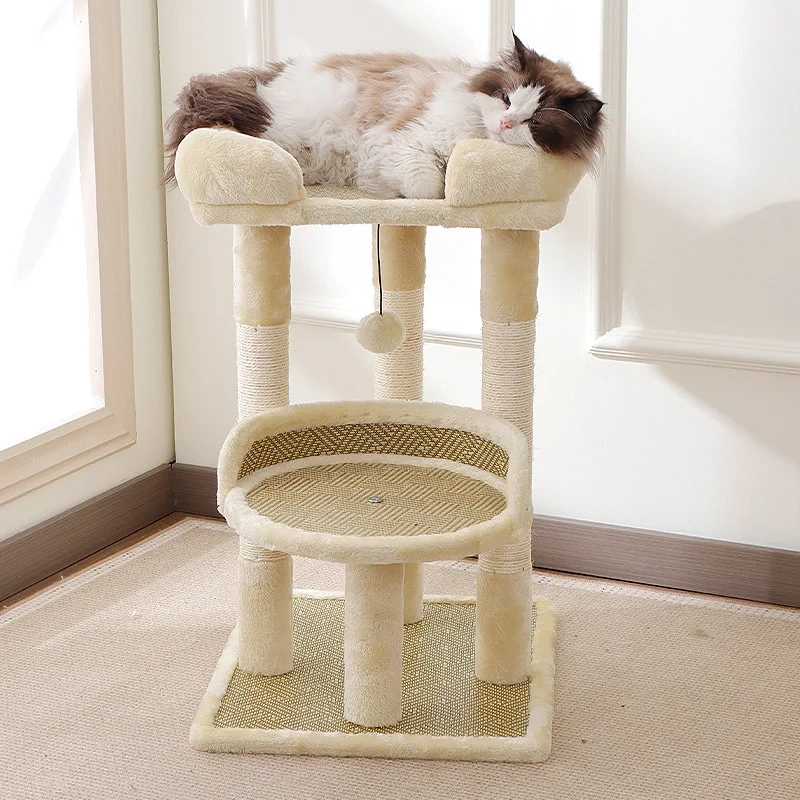 Sisal cat climbing frame cat scratching post four seasons universal villa jumping small apartment integrated multi-layer