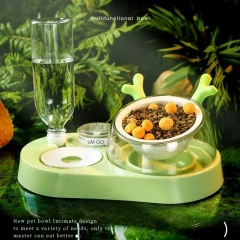 3 in 1 Pet Feeder Multifunctional All-in-one Bowl with 500ML Large Capacity Automatic Drinking Bottle Cat Dog Leak-proof Feeder