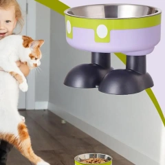 High Raised Cat Food Bowls Large Foot Tilted Raised Cat Bowl Anti-Slip Elevated Cat Dog Food Bowls Creative Cat Feeding Bowls