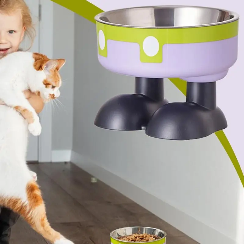 High Raised Cat Food Bowls Large Foot Tilted Raised Cat Bowl Anti-Slip Elevated Cat Dog Food Bowls Creative Cat Feeding Bowls