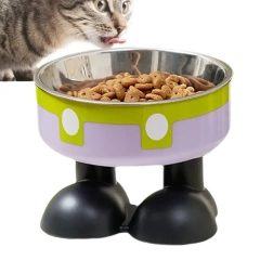 High Raised Cat Food Bowls Large Foot Tilted Raised Cat Bowl Anti-Slip Elevated Cat Dog Food Bowls Creative Cat Feeding Bowls