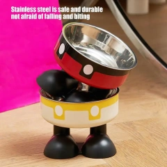 High Raised Cat Food Bowls Large Foot Tilted Raised Cat Bowl Anti-Slip Elevated Cat Dog Food Bowls Creative Cat Feeding Bowls