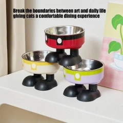 High Raised Cat Food Bowls Large Foot Tilted Raised Cat Bowl Anti-Slip Elevated Cat Dog Food Bowls Creative Cat Feeding Bowls