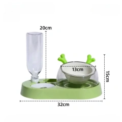 3 in 1 Pet Feeder Multifunctional All-in-one Bowl with 500ML Large Capacity Automatic Drinking Bottle Cat Dog Leak-proof Feeder