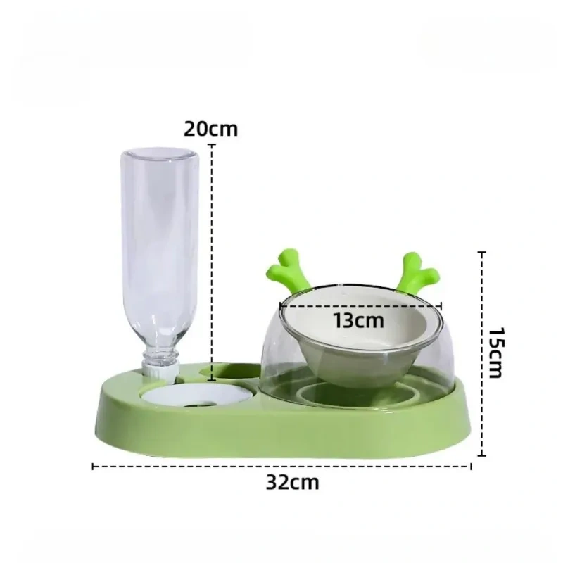 3 in 1 Pet Feeder Multifunctional All-in-one Bowl with 500ML Large Capacity Automatic Drinking Bottle Cat Dog Leak-proof Feeder
